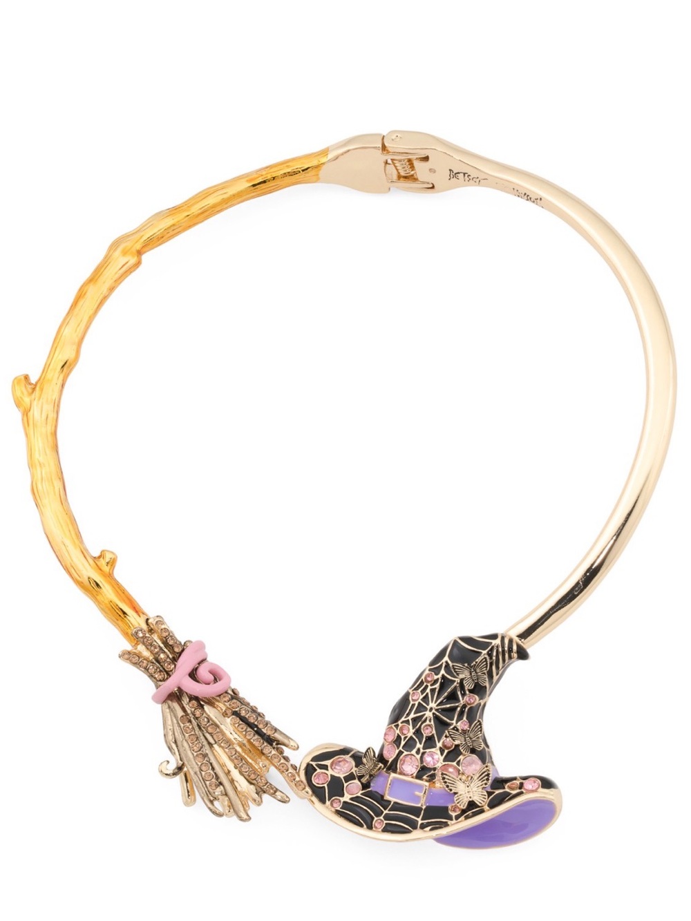 New Betsey Johnson Gold-Tone Witch Hat Statement Necklace